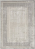 4' X 6' Silver and Ivory Geometric Non Skid Area Rug
