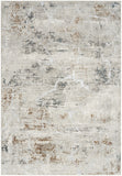 4' X 6' Ivory Black and Gray Abstract Non Skid Area Rug