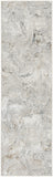 8' Ivory Black and Gray Abstract Non Skid Runner Rug