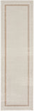 8' Gray Ivory and Cream Geometric Non Skid Runner Rug