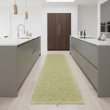 8' Green Wool Runner Rug