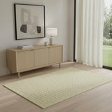 4' X 6' Cream Wool Shag Handmade Area Rug