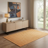 4' X 6' Orange Wool Shag Handmade Area Rug