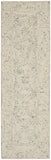 8' Navy Blue and Ivory Wool Abstract Runner Rug