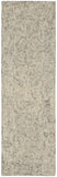8' Beige and Gray Wool Abstract Geometric Runner Rug