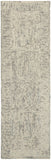 8' Ivory and Gray Wool Geometric Runner Rug