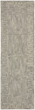 8' Gray Wool Geometric Runner Rug