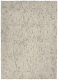 5' X 7' Ivory and Gray Wool Geometric Area Rug