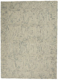 4' X 6' Ivory and Gray Wool Geometric Area Rug