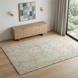 4' X 6' Ivory and Gray Wool Geometric Area Rug