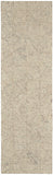 8' Ivory Tan and Gray Wool Geometric Runner Rug