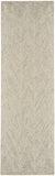 8' Ivory and Gray Wool Chevron Runner Rug