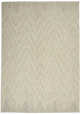 4' X 6' Ivory and Gray Wool Chevron Area Rug