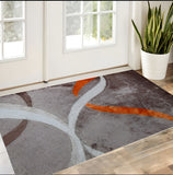 2' X 3' Brown and Orange Shag Hand Tufted Area Rug