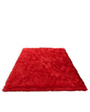 2' X 5' Red Faux Sheepskin Shag Washable Area Rug