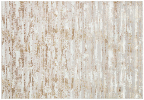 5' X 8' Beige Ivory And Off White Abstract Washable Area Rug