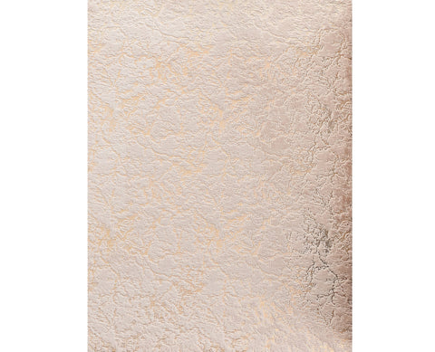 5' X 7' Beige and Gold Faux Fur Abstract Shag Non Skid Area Rug