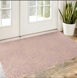 3' X 5' Pink and Gold Faux Fur Abstract Shag Non Skid Area Rug