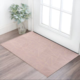 2' X 3' Pink and Gold Faux Fur Abstract Shag Non Skid Area Rug