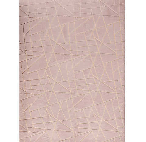 4' X 6' Pink and Gold Faux Fur Abstract Shag Non Skid Area Rug