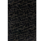 2' X 3' Black and Gold Faux Fur Abstract Shag Non Skid Area Rug