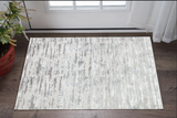 3' X 5' Silver Gray And Off White Abstract Washable Area Rug