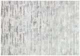 10' Gray Off White And Silver Abstract Washable Runner Rug
