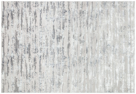 4' X 6' Silver Gray And Off White Abstract Washable Area Rug
