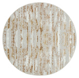 4' Beige Ivory And Off White Abstract Washable Round Rug