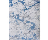 6' X 9' Blue and Silver Abstract Printed Washable Non Skid Area Rug