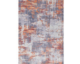 6' X 9' Gray and Brown Abstract Shag Printed Washable Non Skid Area Rug