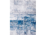 5' X 7' Gray and Blue Abstract Printed Washable Non Skid Area Rug