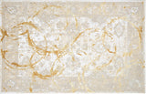 5' X 8' Beige and Gold Abstract Area Rug