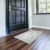 3' X 5' Gray and Silver Abstract Area Rug