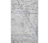 4' X 6' Gray and Silver Abstract Area Rug