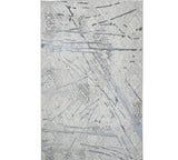 5' X 8' Gray and Silver Abstract Area Rug