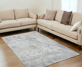 5' X 8' Gray and Silver Abstract Area Rug