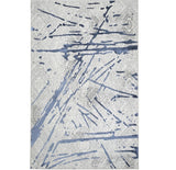 5' X 8' Ivory and Blue Abstract Area Rug