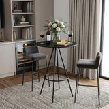31" Black Rounded Wood and Iron Bar Table
