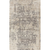 2' X 3' Gray and Ivory Floral Area Rug