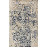 2' X 3' Blue and Ivory Floral Area Rug