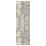 7' Gray And Beige Abstract Runner Rug