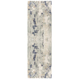 7' Blue And Beige Abstract Runner Rug