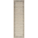 7' Beige Floral Runner Rug