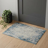 2' X 3' Blue and Ivory Abstract Area Rug
