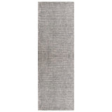 8' Gray And Ivory Wool Checkered Hand Tufted Runner Rug
