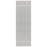 8' Blue And Ivory Wool Abstract Hand Tufted Runner Rug