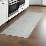 8' Green And Ivory Wool Checkered Hand Tufted Runner Rug