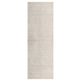 8' Beige And Ivory Wool Checkered Hand Tufted Runner Rug