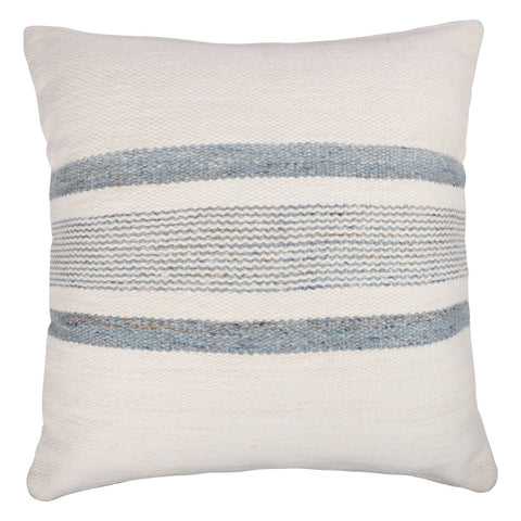 20" Blue and White Striped Throw Pillow